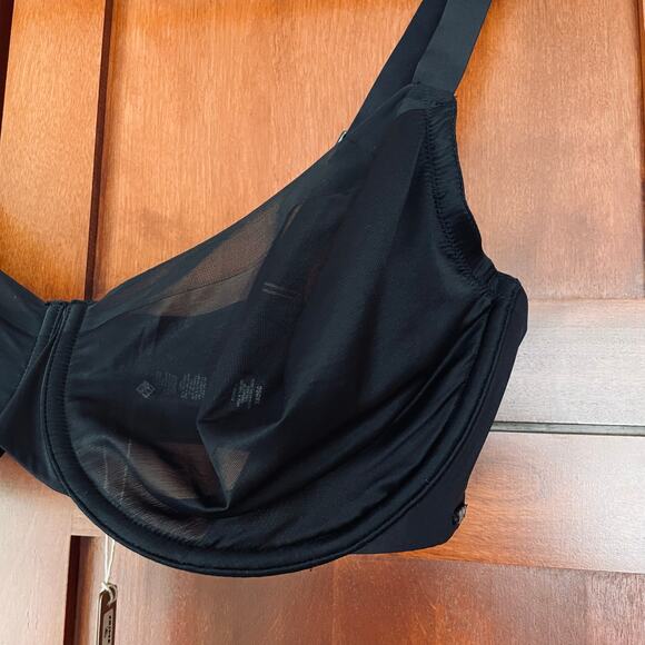 Skims Bra No Show Molded Unlined Demi Onyx Black Size 38DDD (38F) NEW - Picture 2 of 8